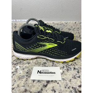 Brooks Ghost 13 Black Green Mens Size 8.5 Running Athletic Shoes 1103481D039